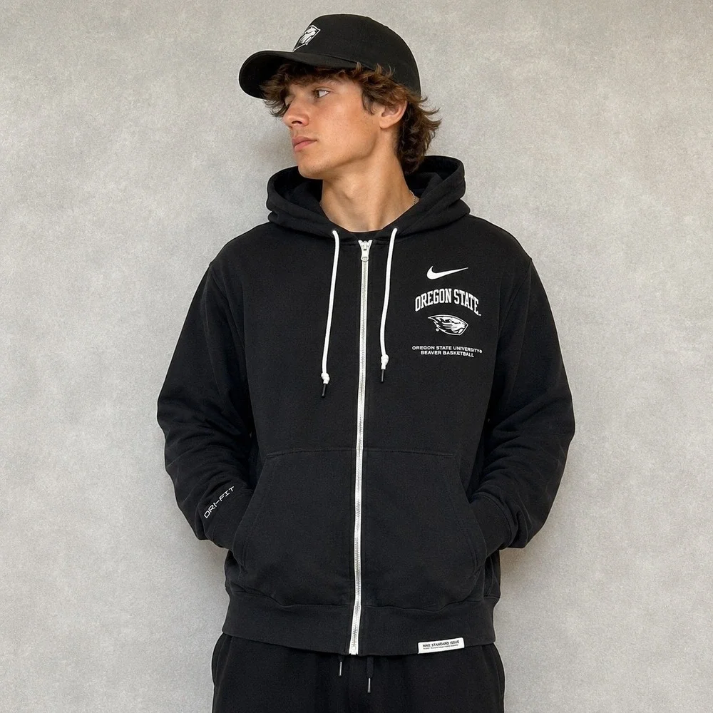 Oregon State Beavers Hoodie Mens M Black Nike Standard Issue Dri-FIT Basketball